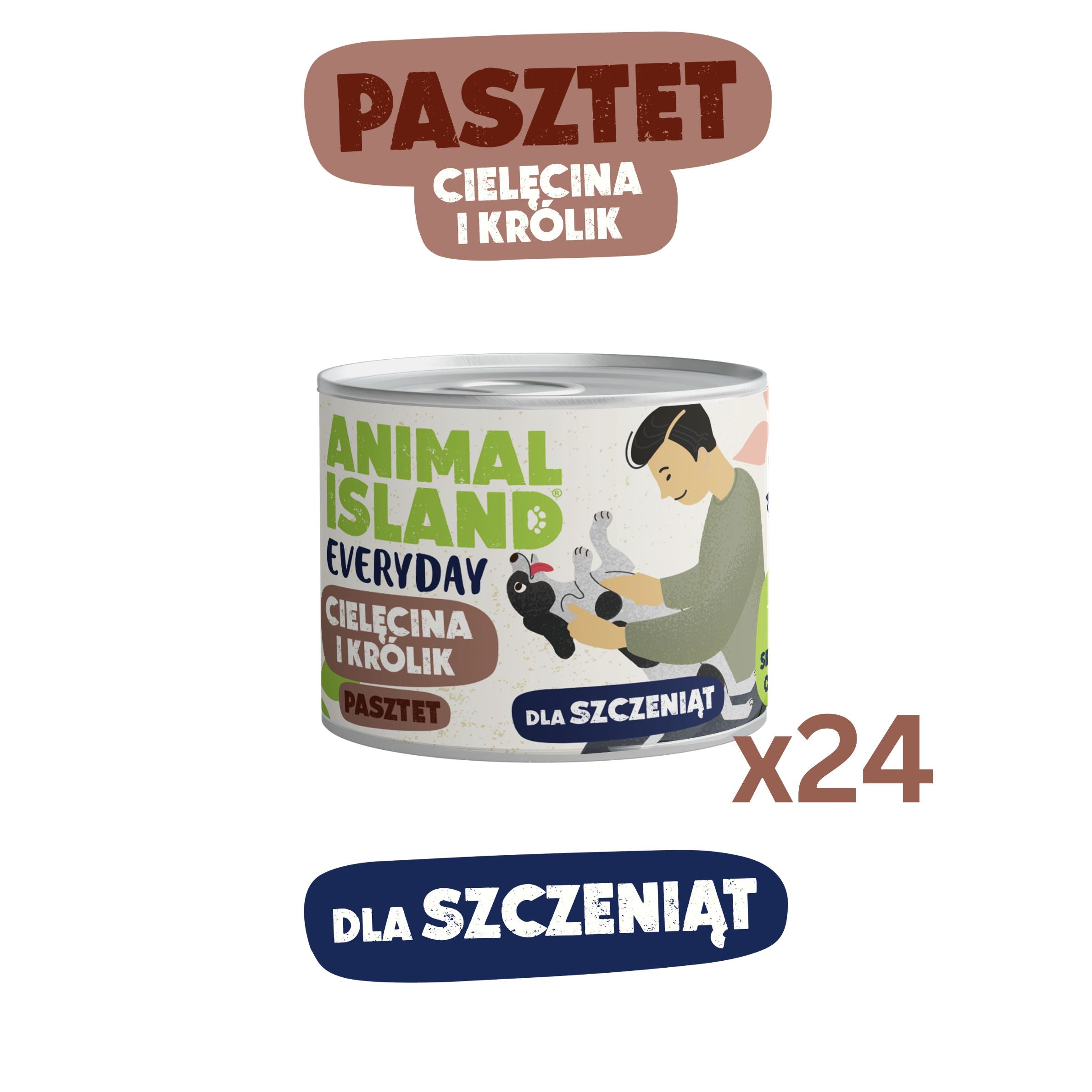 Everyday posiłek z cielęciny i królika dla szczeniąt Puszka 24X185 G