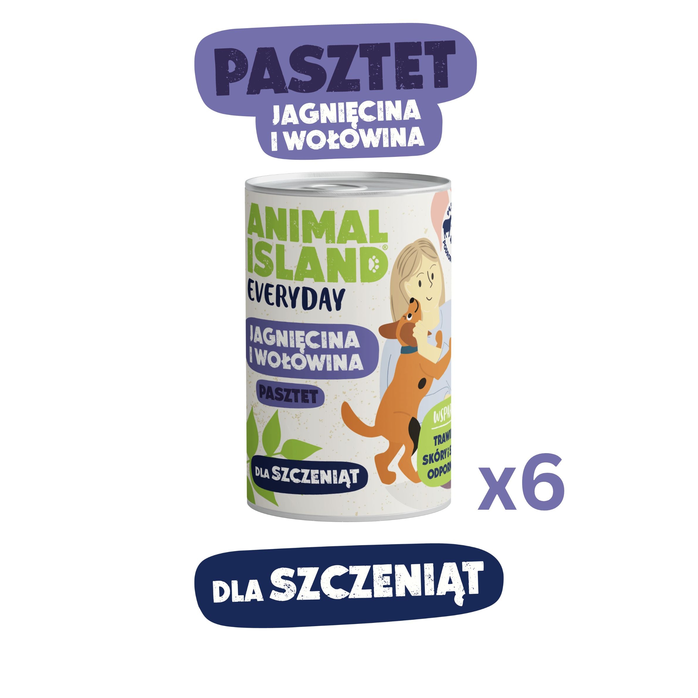 Beef and lamb puppy food 6x400g can Everyday