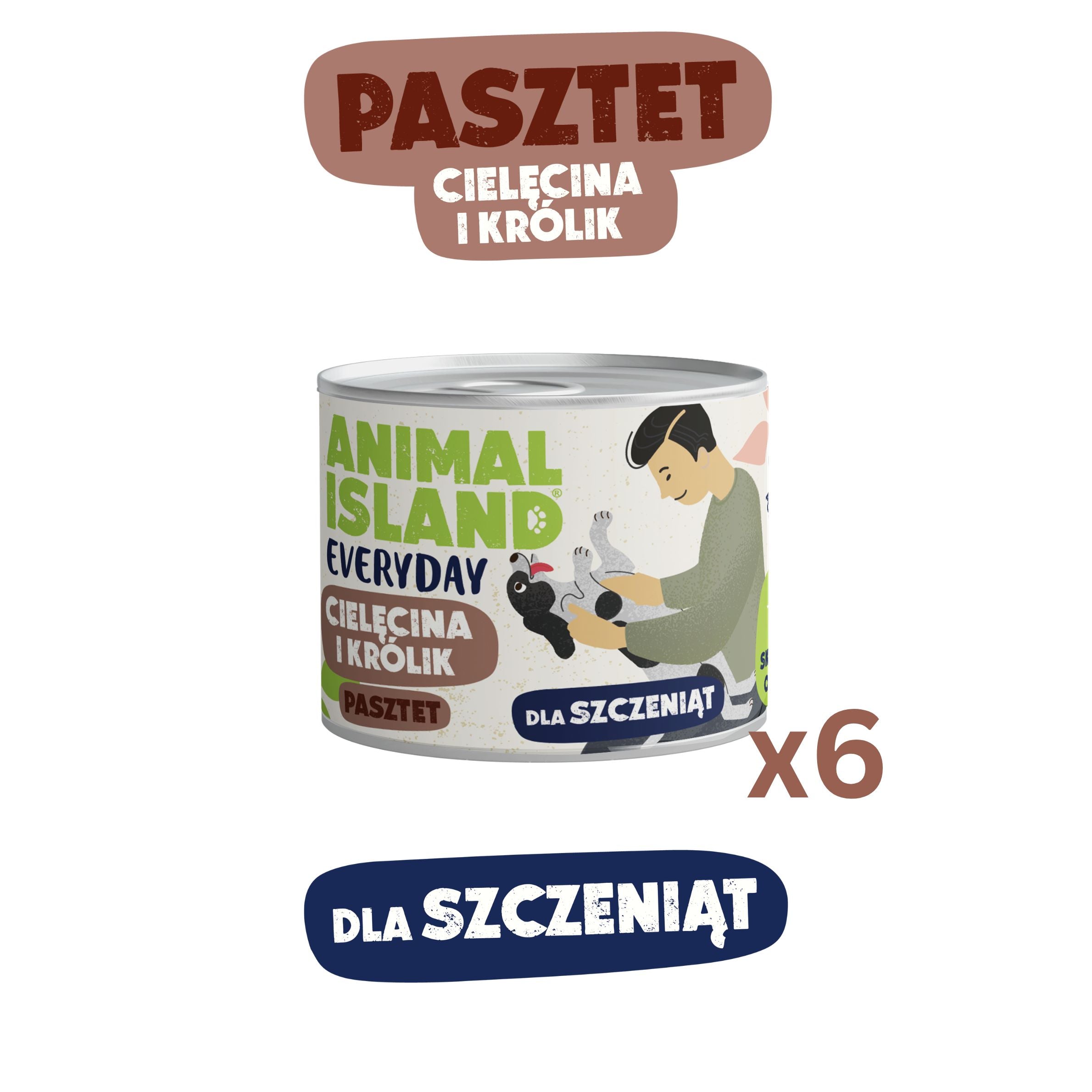 Puszka Everyday posiłek z cielęciny i królika dla szczeniąt  6X185G
