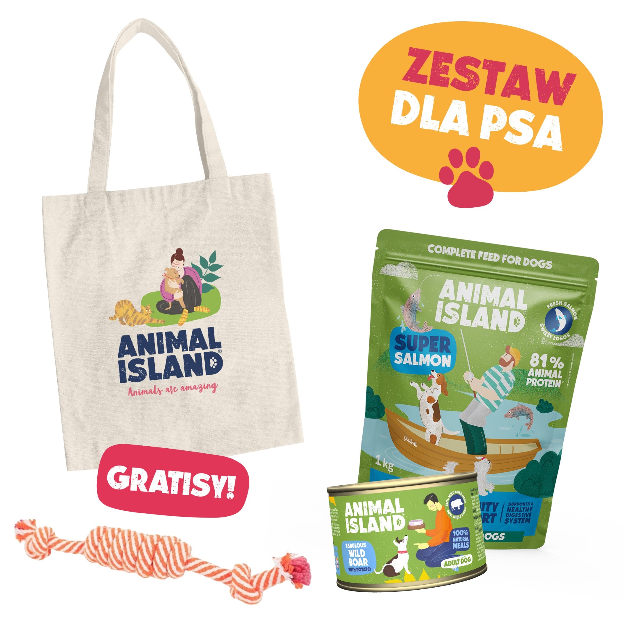 Zestaw ,,Czuły Kęs''- Łosoś & Dzik z ziemniakami + PREZENT