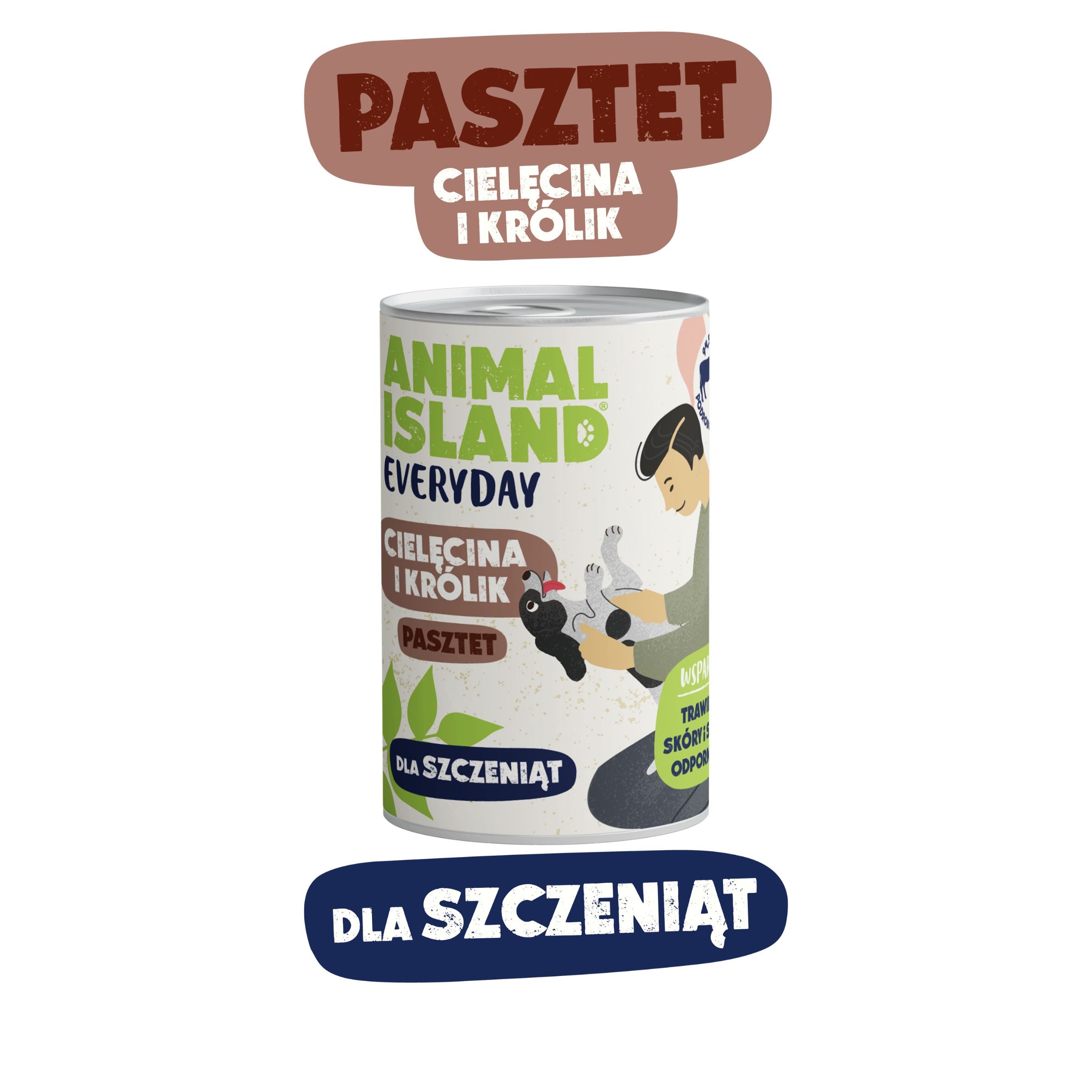 Wet food for puppies with veal and rabbit 400g can Everyday