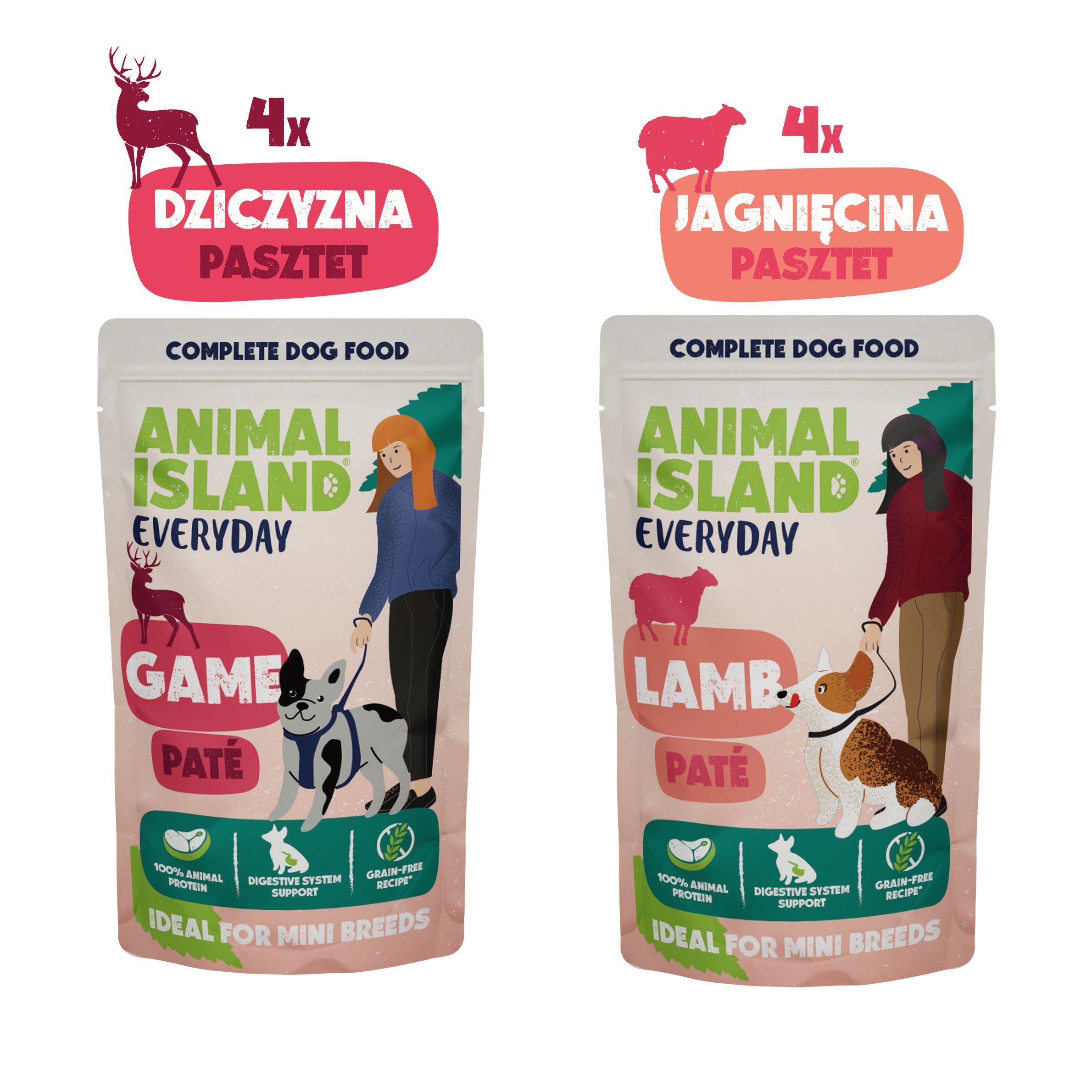 Mokra karma dla Psa Pasztet dla ras mini z Dziczyzny (4 x 150g) i Jagnięciny ( 4 x 150g) Everyday