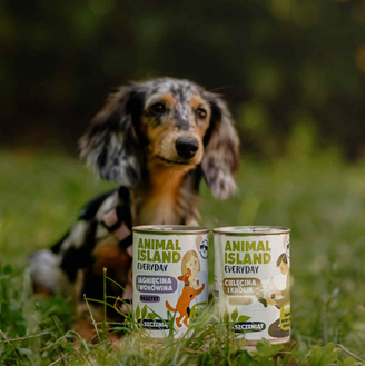 Wet food for puppies with veal and rabbit 400g can Everyday