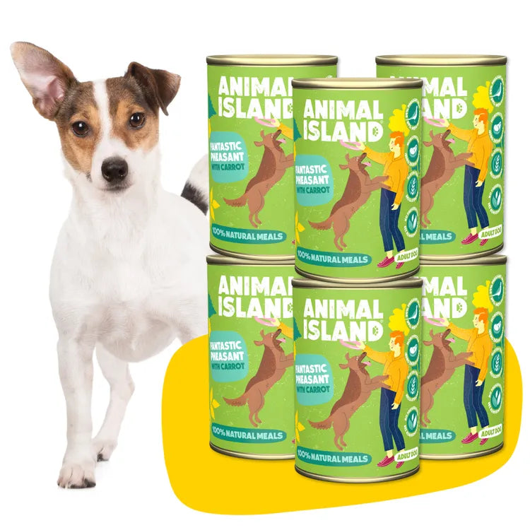 Wet dog food pheasant with carrot 6x400g Animal Island