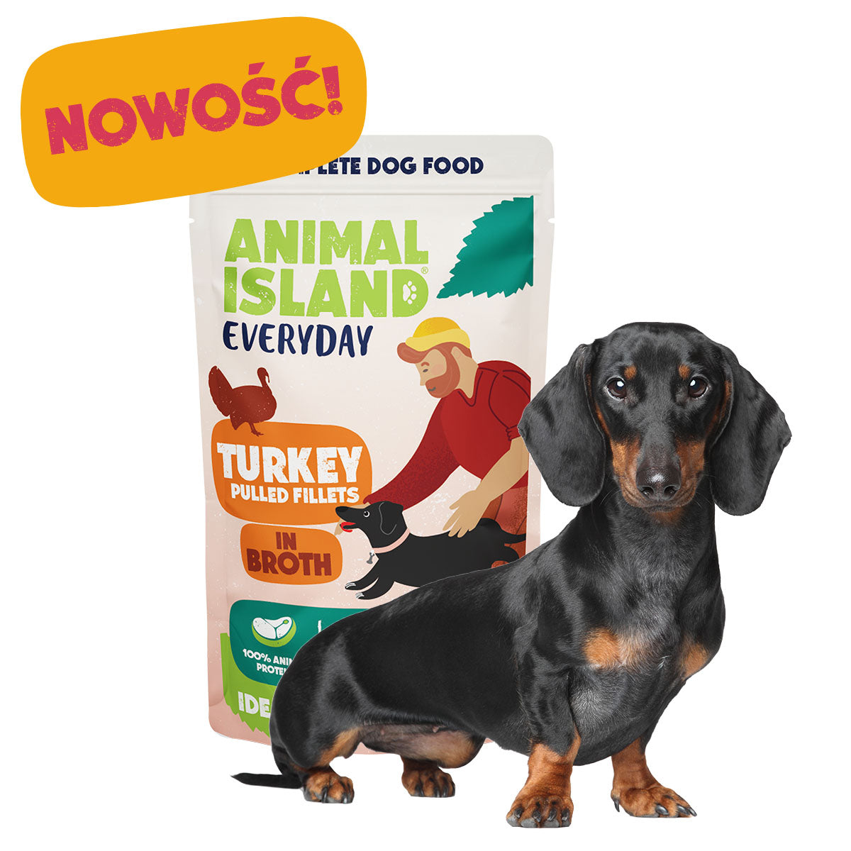 Karma mokra dla psa – Szarpane fileciki z indyka w rosole - 150 g