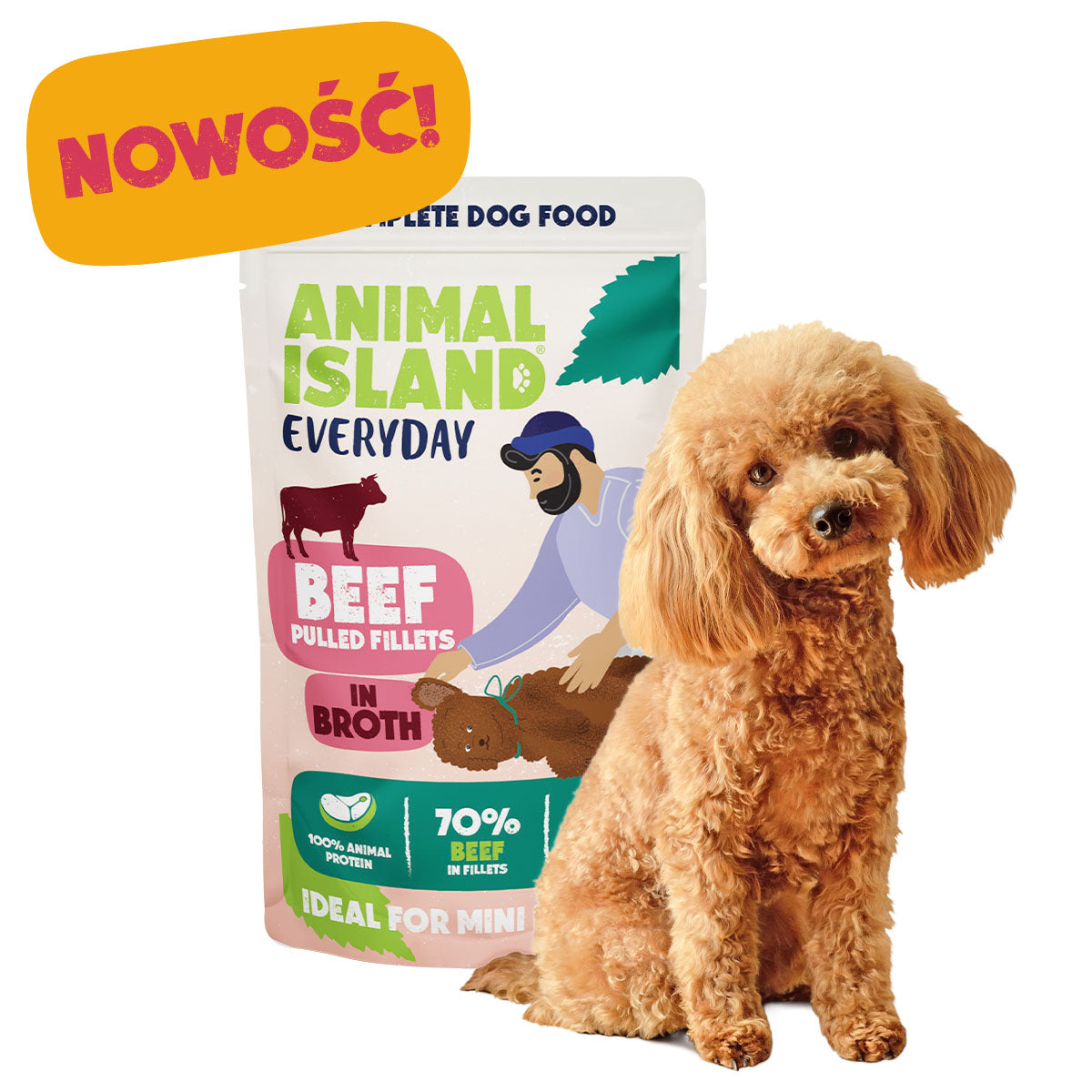 Karma mokra dla psa – Szarpane fileciki z wołowiny w rosole - 150 g