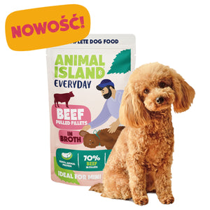 Karma mokra dla psa – Szarpane fileciki z wołowiny w rosole - 150 g