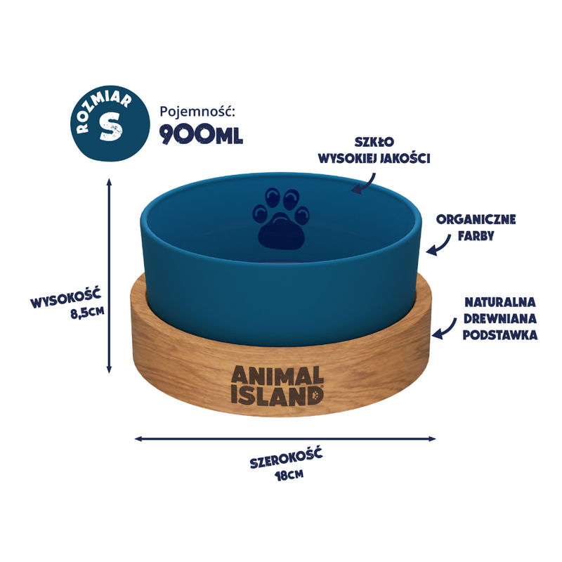 Miska dla Psa, rozmiar S 900ml, Deep Sea Blue, Animal Island