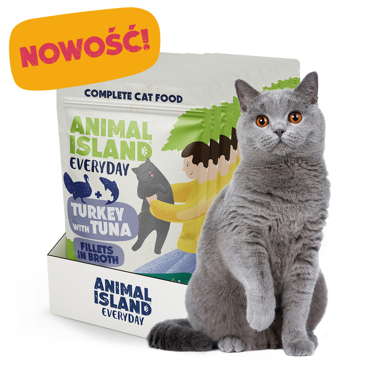 Mokra Karma dla Kota 85g (12szt) Fileciki w Rosole - Indyk/Tuńczyk