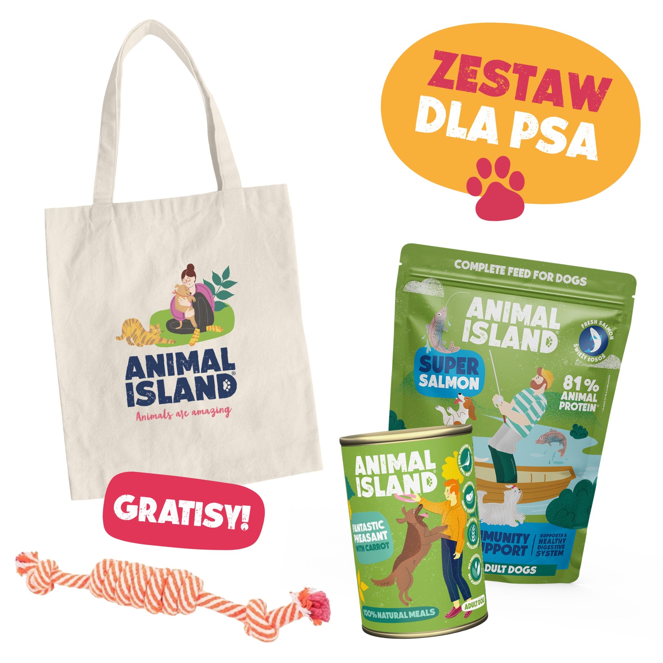 Zestaw „Wyspa Smaku” Łosoś & Bażant z marchewką + PREZENT