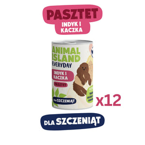 Karma dla Szczeniąt z indyka i kaczki 12x400g puszka Everyday