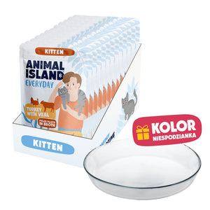 Limitowana Edycja- Mokra Karma  dla Kociąt - Indyk/Cielęcina + Szklany Talerzyk GRATIS