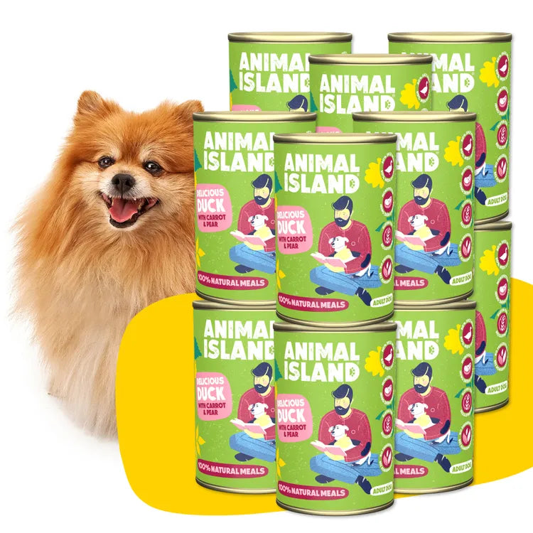 Animal Island wet dog food duck with carrot and pear 12 x 400g