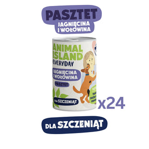 Karma dla Szczeniąt z wołowiny i jagnięciny 24x400g puszka Everyday