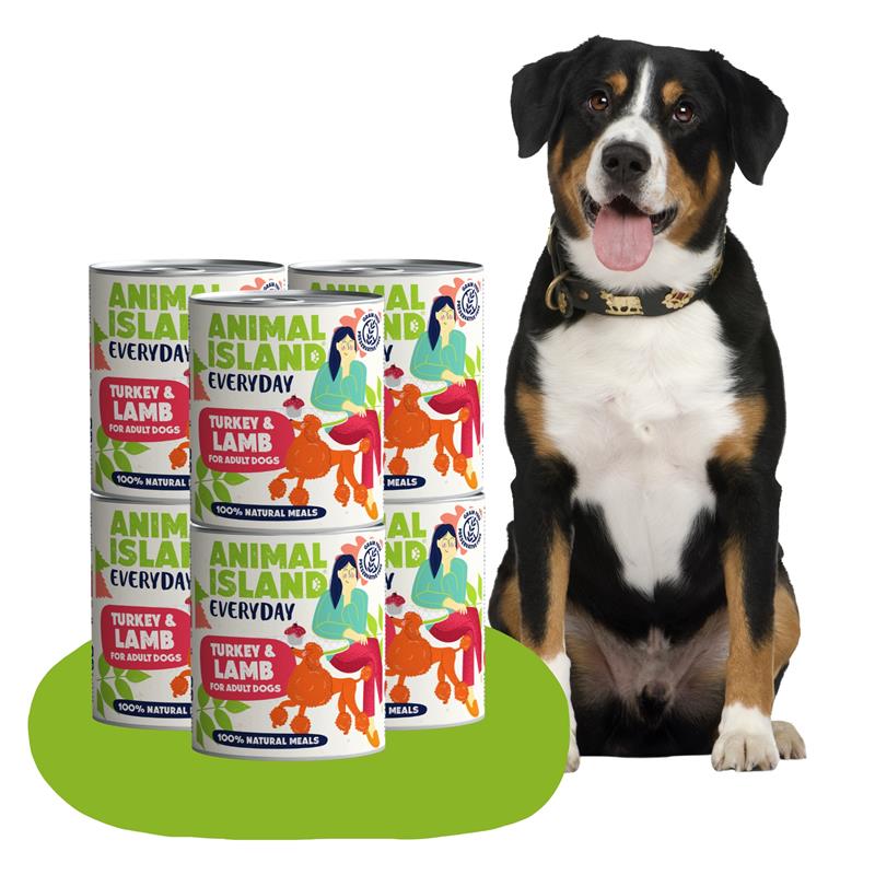 Mokra karma dla Psa indyk jagnięcina 6X800G Everyday Animal Island