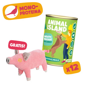 Mokra karma dla Psa bażant z marchewką 12x400g +Zabawka Świnka GRATIS!