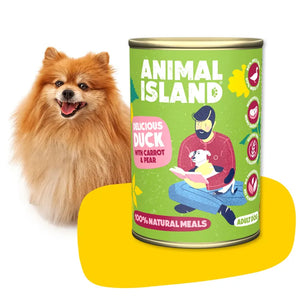 Wet dog food duck with carrot and pear 6x400g Animal Island