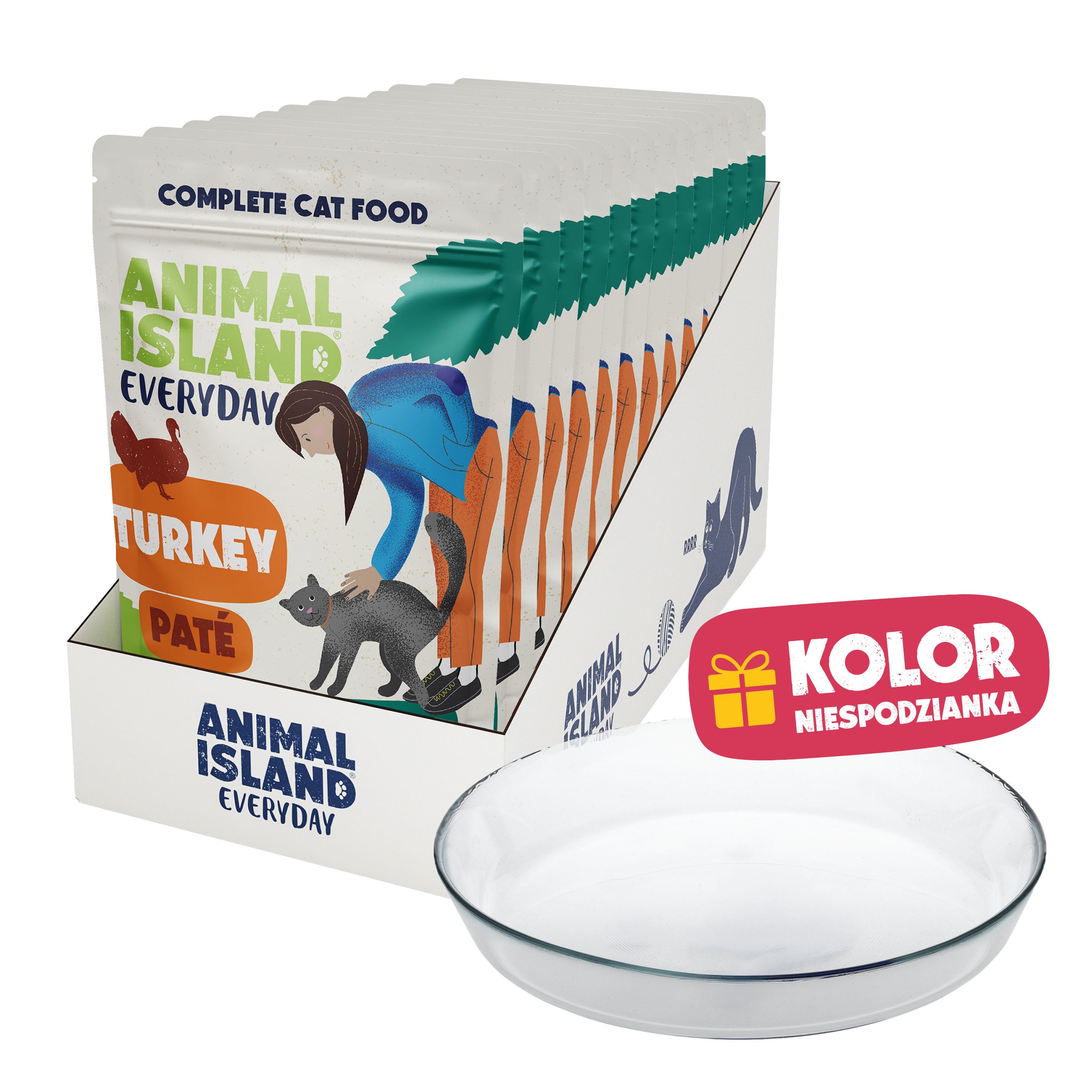 Limitowana Edycja- Mokra Karma  Pasztet z Indyka 12 x 100 g + Szklany Talerzyk GRATIS