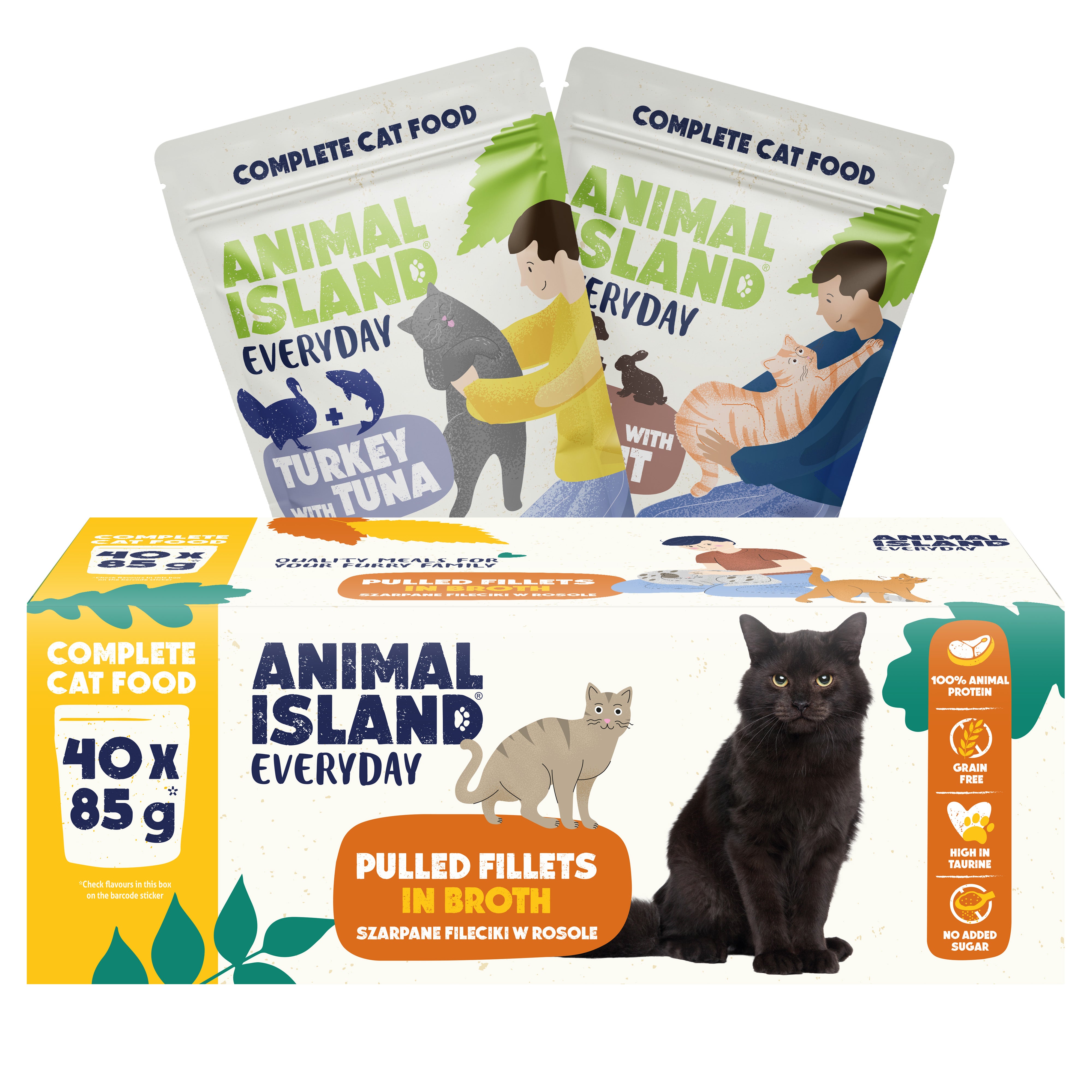 Animal Island Everyday – Menu Box (40 x 85g)  Cielęcina-królik / Indyk-tuńczyk