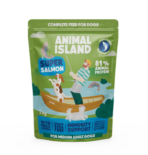 Animal Island Łosoś 1 kg – Bezzbożowa karma, świeża i naturalna