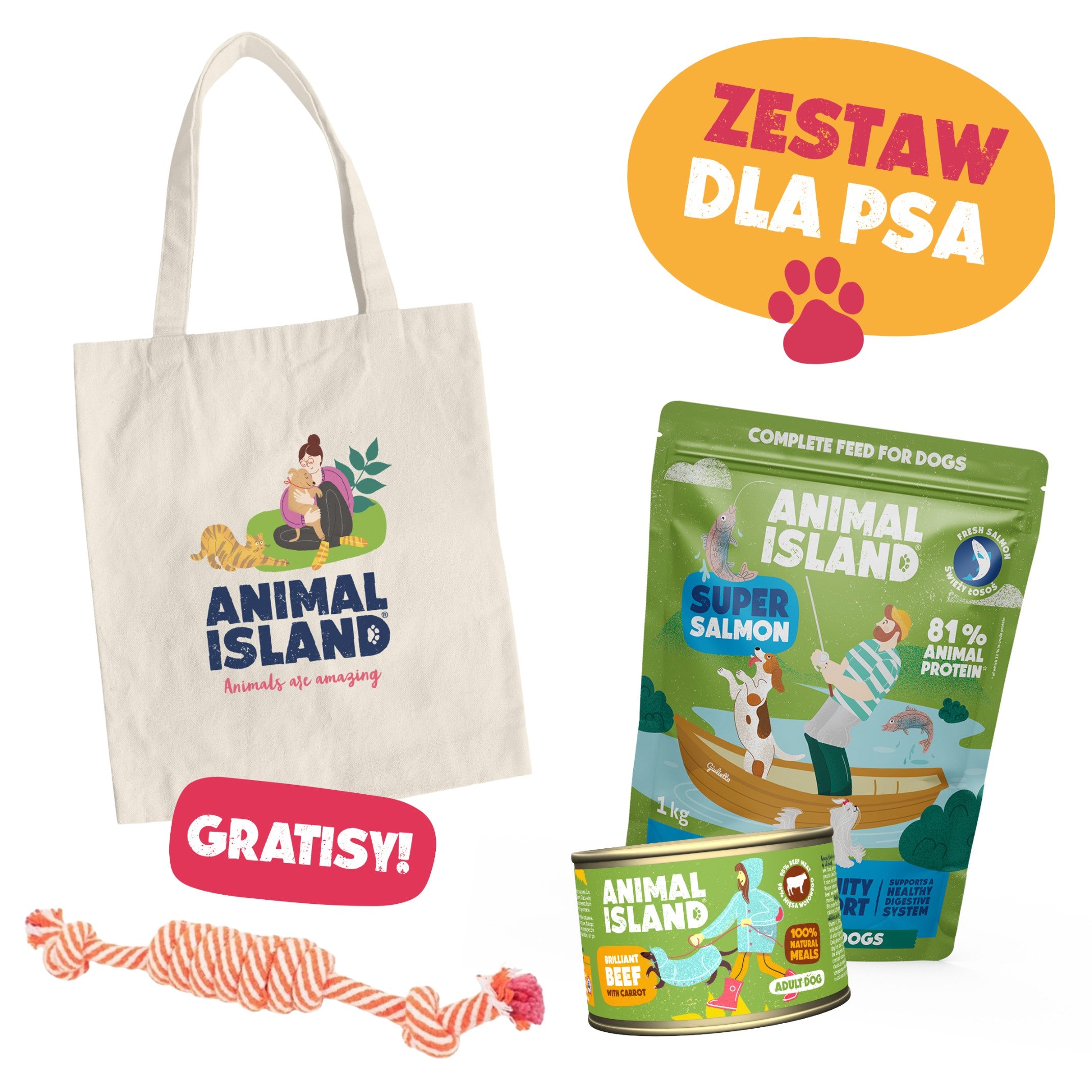 Zestaw ,,Dzika Równowaga'' - Łosoś & Wołowina z marchewką + PREZENT