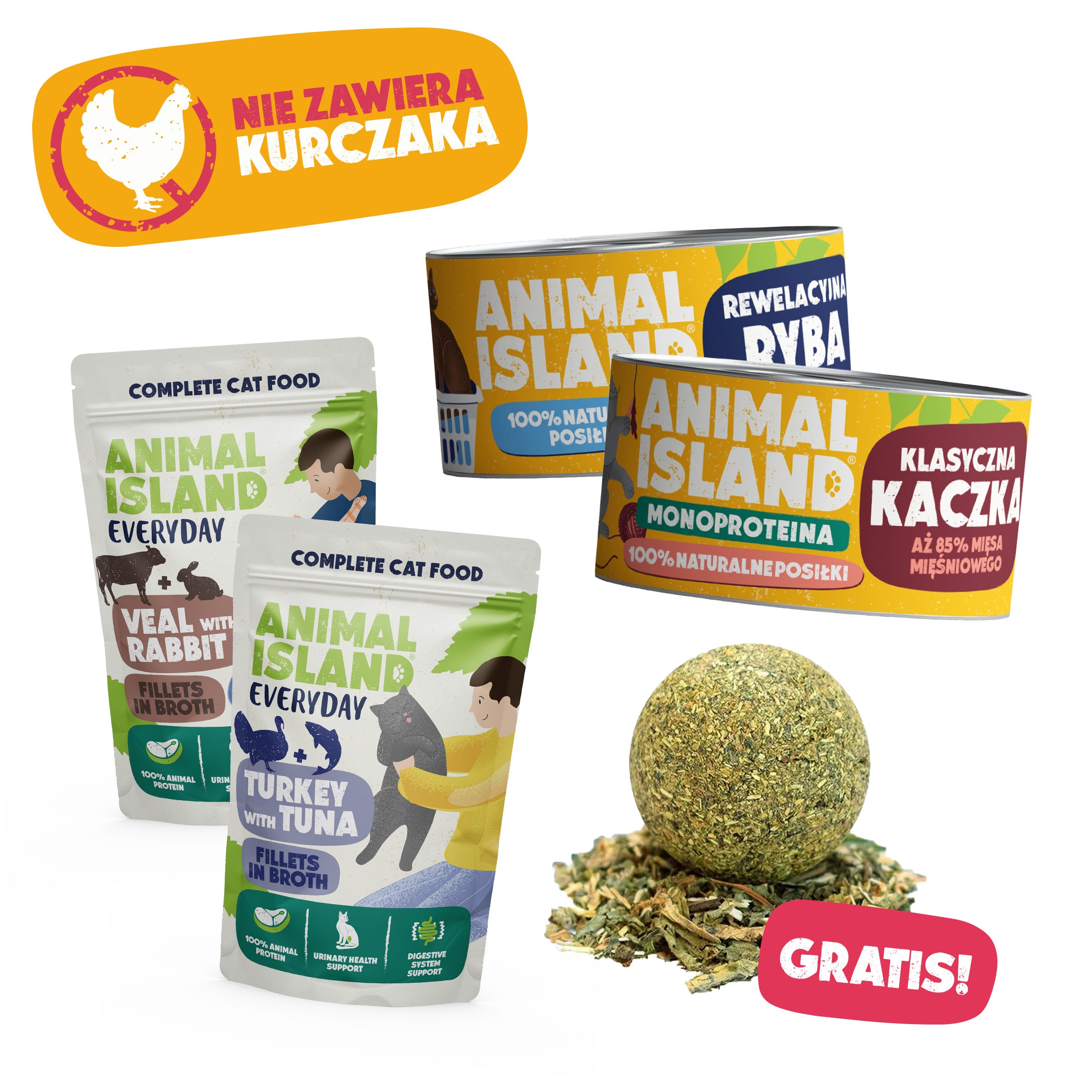 ,,BEZ KURCZAKA'' - Kocia Uczta -4 Smaki + GRATIS