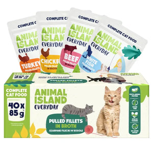 Wet cat food beef/chicken/turkey/white fish 40 x 85g 