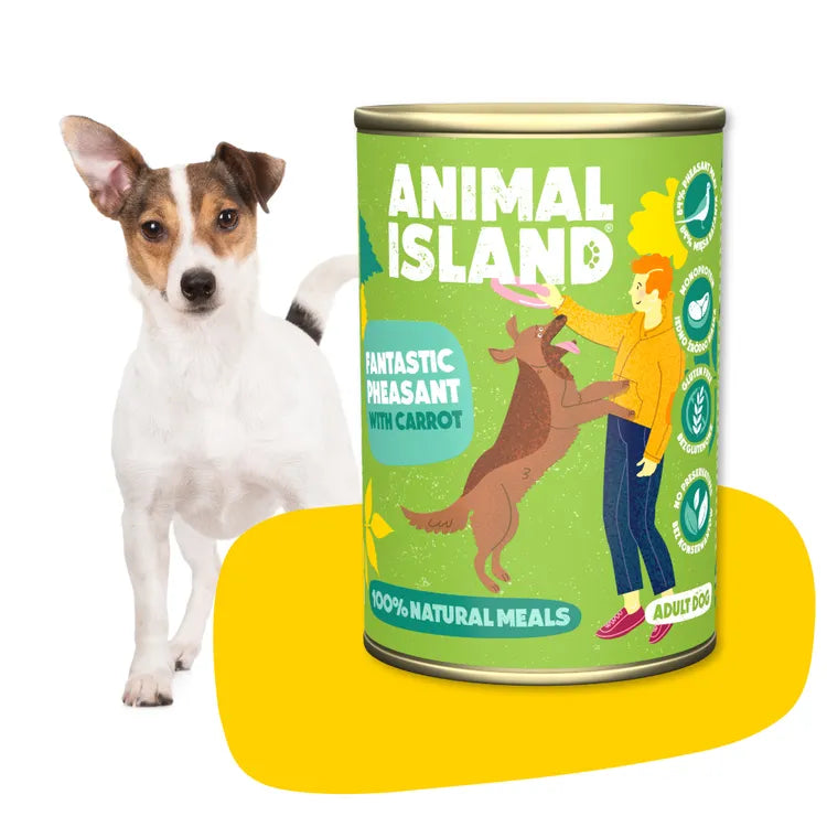 Animal Island Pheasant Wet Dog Food with Carrot 12 x 400g
