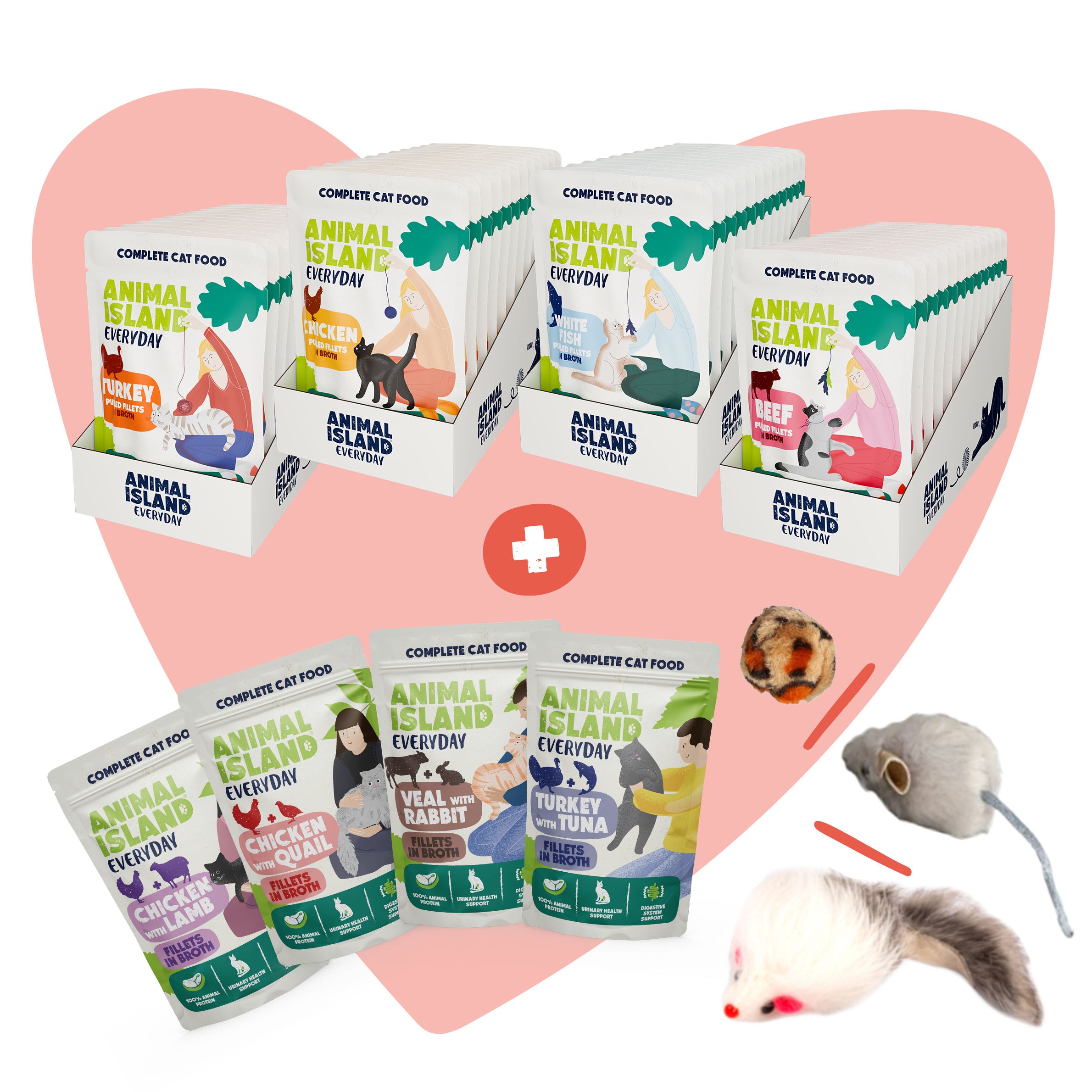 LOVE BOX dla Kota – Saszetki Filecików w Aromatycznym Rosole - Mix Smaków + GRATISY!