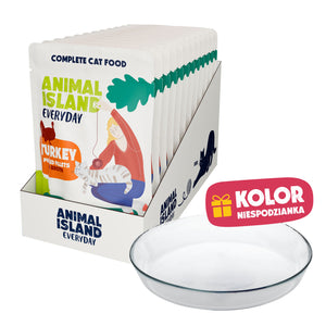Limitowana Edycja- Mokra Karma Indyk w Rosole 12 x 85 g + Szklany Talerzyk GRATIS!
