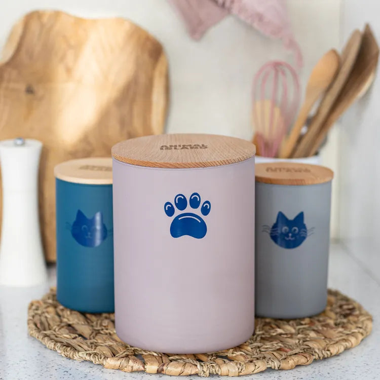 Dog food container with Dog paw, size M, color Cashmere Pink Animal Is
