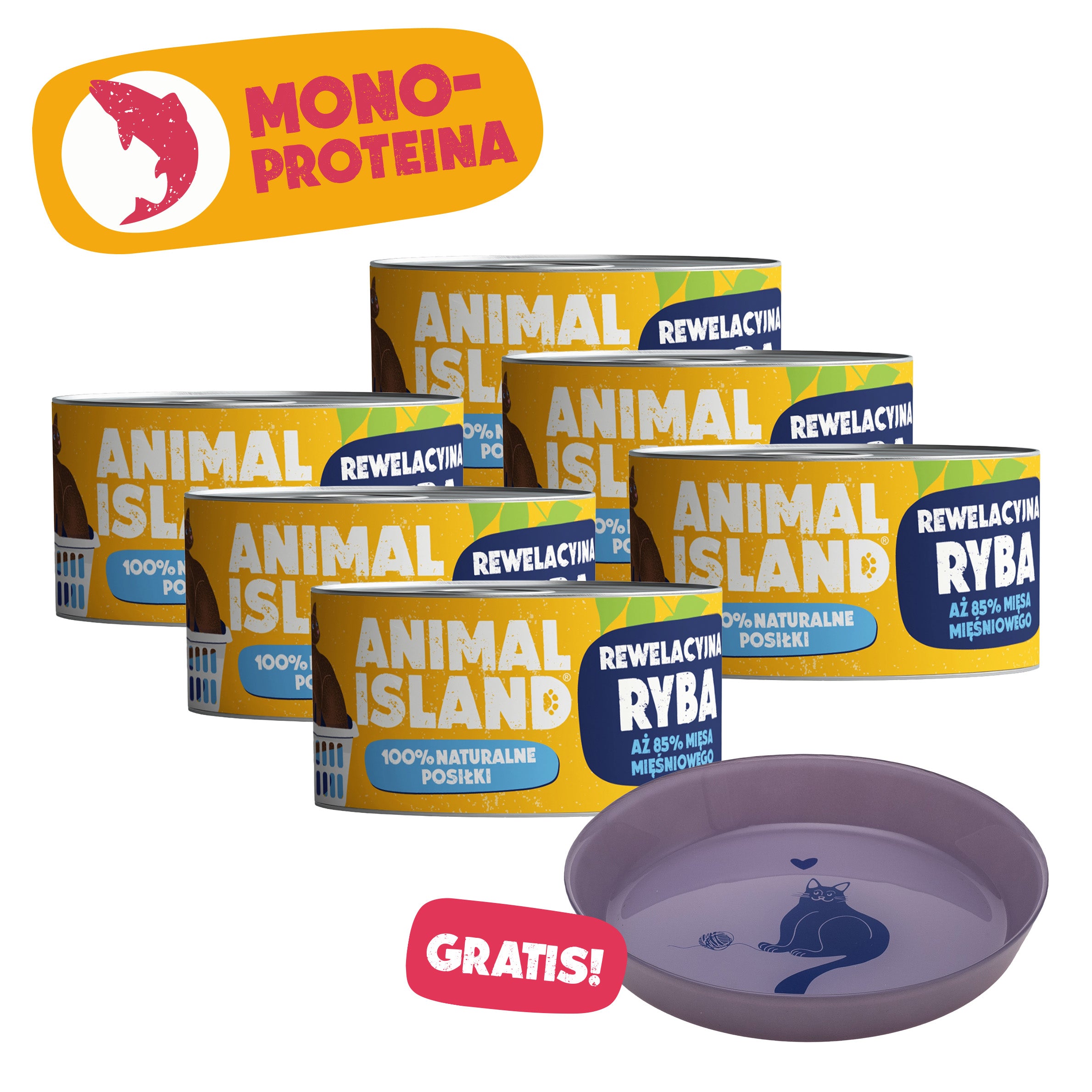 MONOPROTEINA RYBA: Zestaw Hipoalergiczny 6x100G + GRATIS TALERZYK!