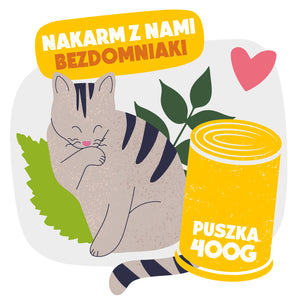 Karma dla kota 400g – Puszka dla Bezdomniaka