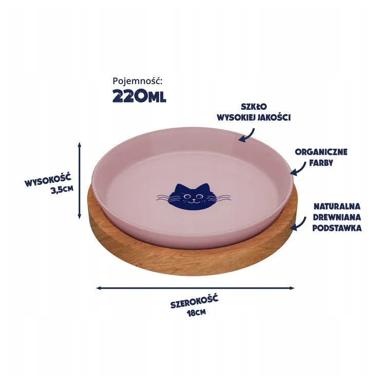 Talerzyk dla Kota z podstawką 18 cm, Cashmire Pink