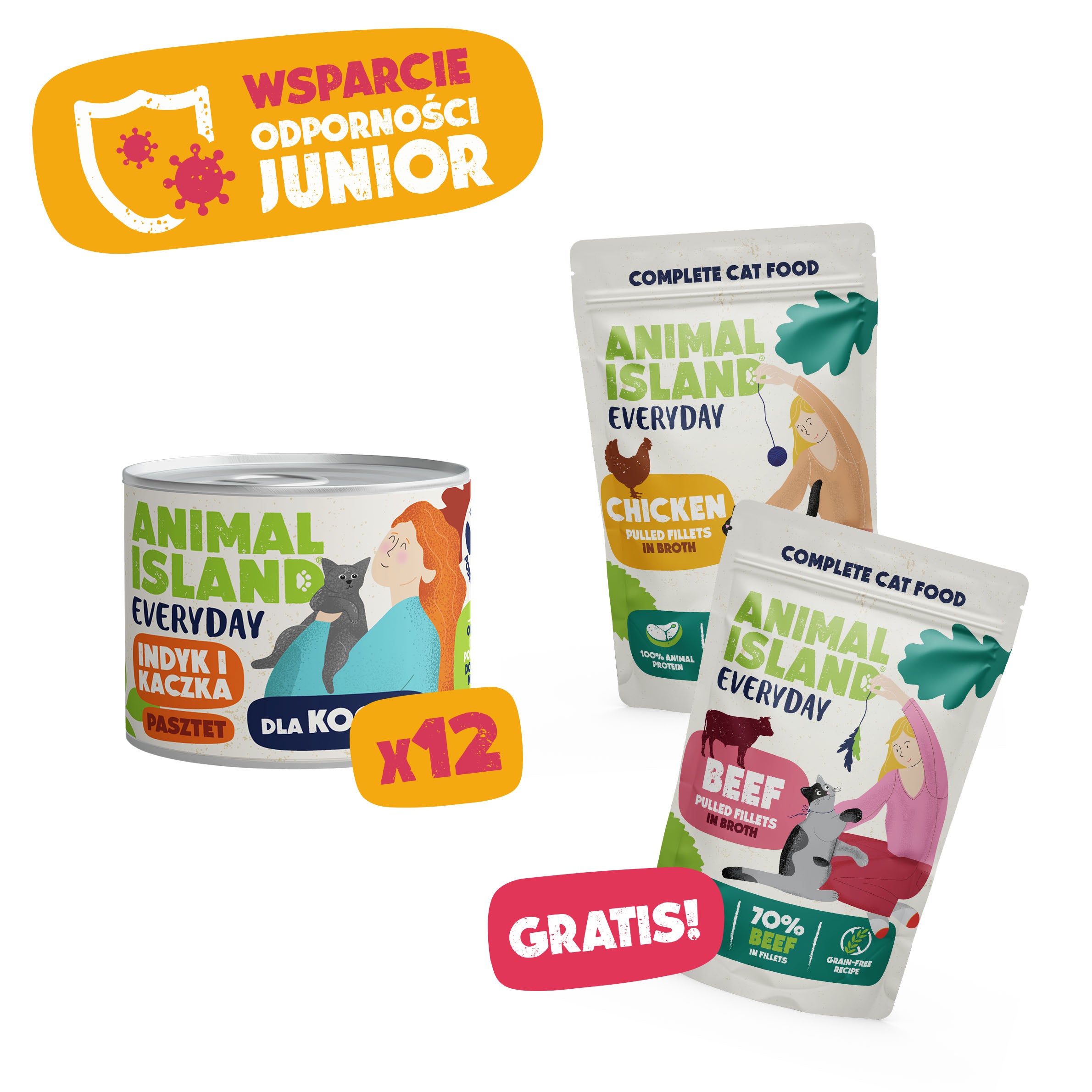 Animal Island Wsparcie Odporności Junior Bestseller 12x185G +PREZENTY!