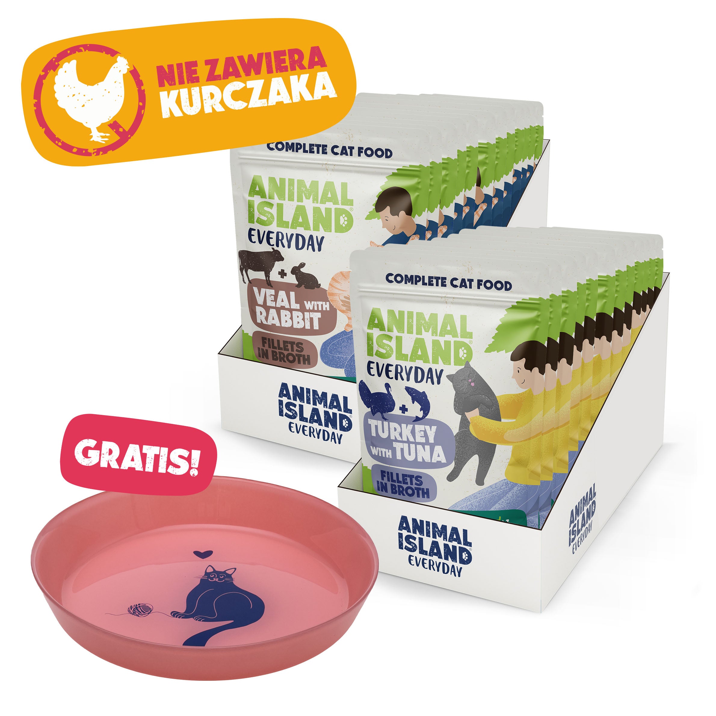 ,,BEZ KURCZAKA''- Kocia Uczta Duo + Talerzyk GRATIS!