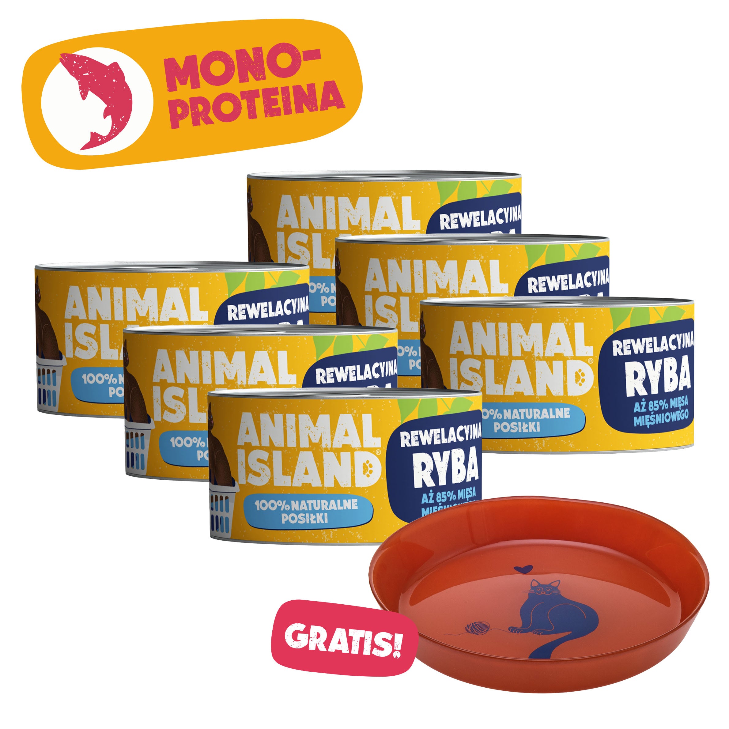 MONOPROTEINA RYBA: Zestaw Hipoalergiczny 6x100G + GRATIS TALERZYK!