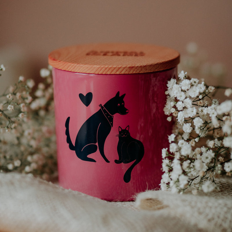 Raspberry odor neutralizing candle, Red Fruits Animal Island aroma