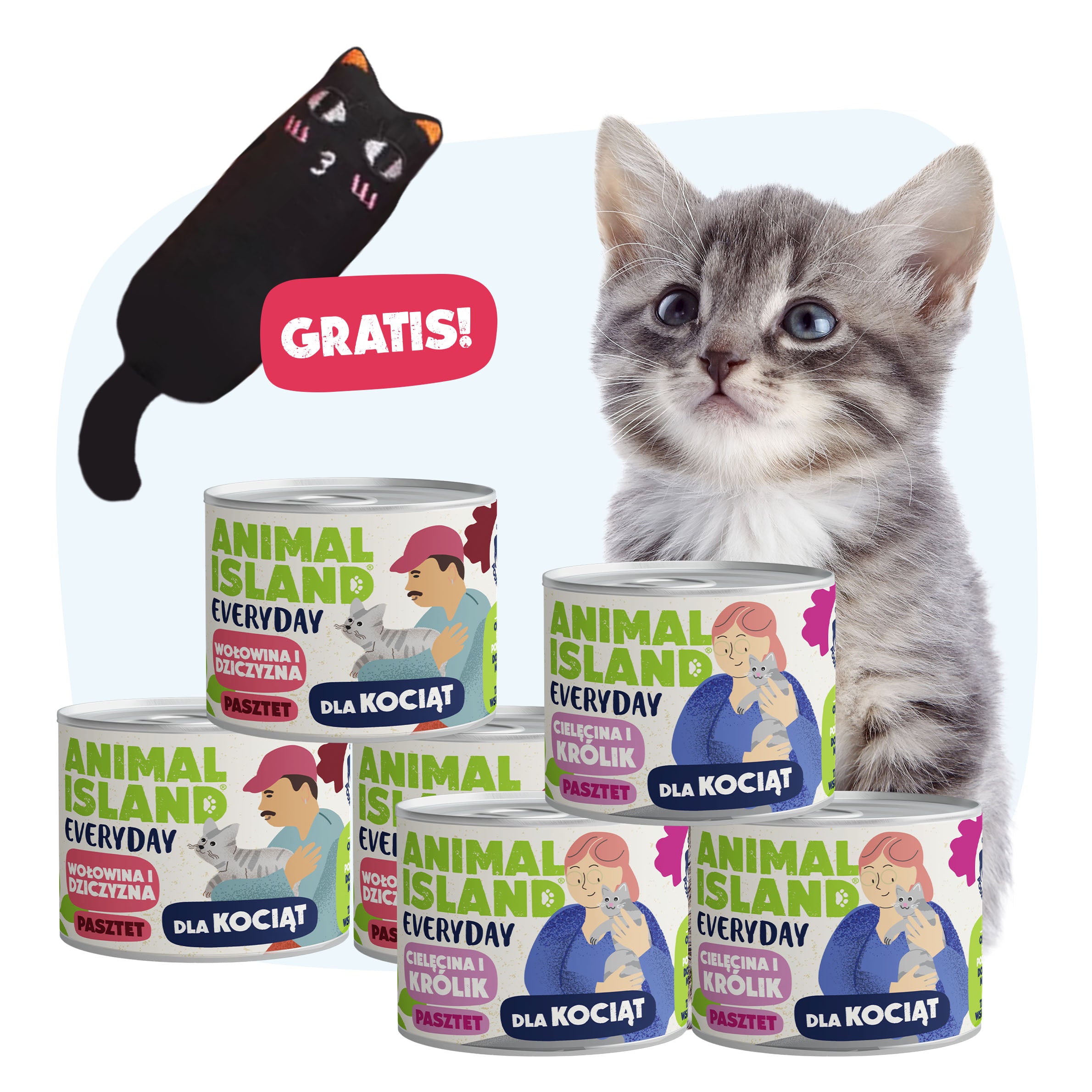 Karma dla Kociąt Zestaw Smaków (6x185g) Everyday