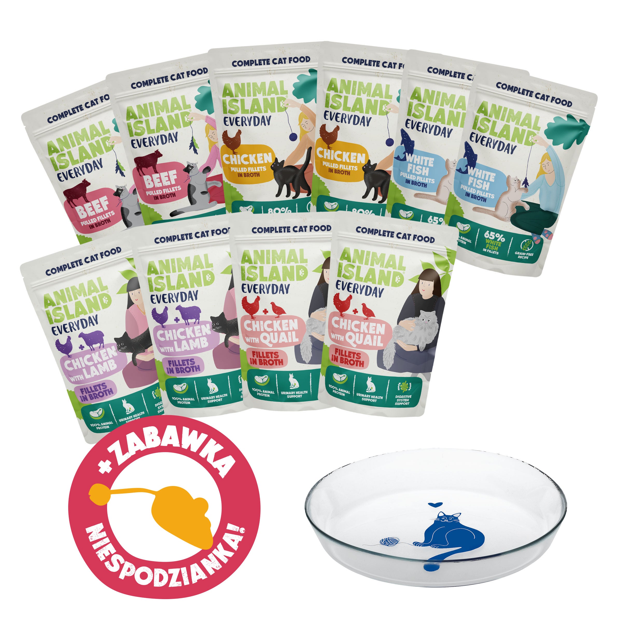Mokra Karma dla kota 10x85 g – Mix Smaków + Gratisy