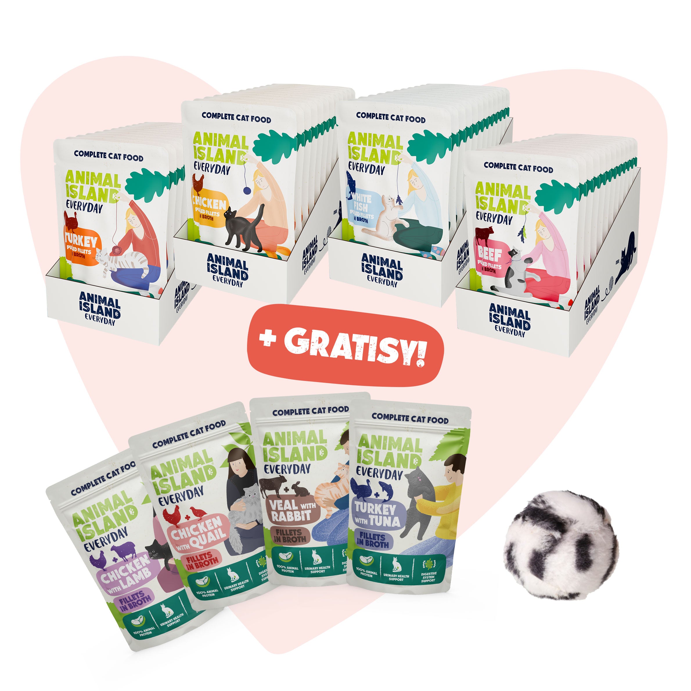 LOVE BOX dla Kota – Saszetki Filecików w Aromatycznym Rosole - Mix Smaków + GRATISY!