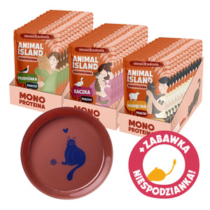 Monoproteinowa karma mokra dla kota – zestaw 30x100G - Mix Smaków + GRATISY