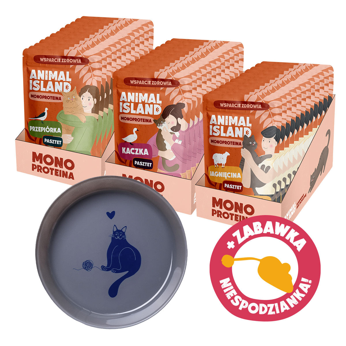 Monoproteinowa karma mokra dla kota – zestaw 30x100G - Mix Smaków + GRATISY