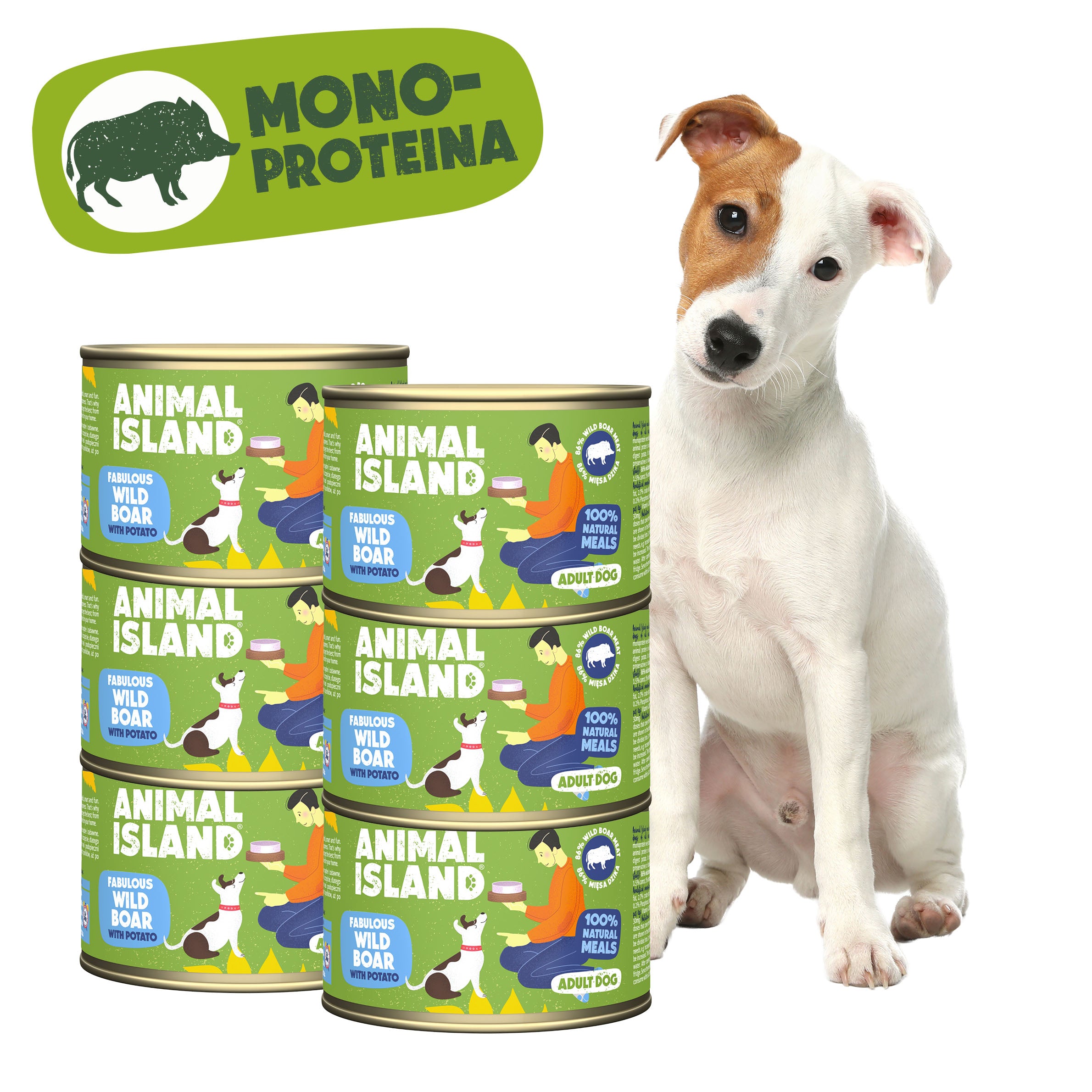 Вологий корм для собак Дикий кабан з картоплею 6x410 г