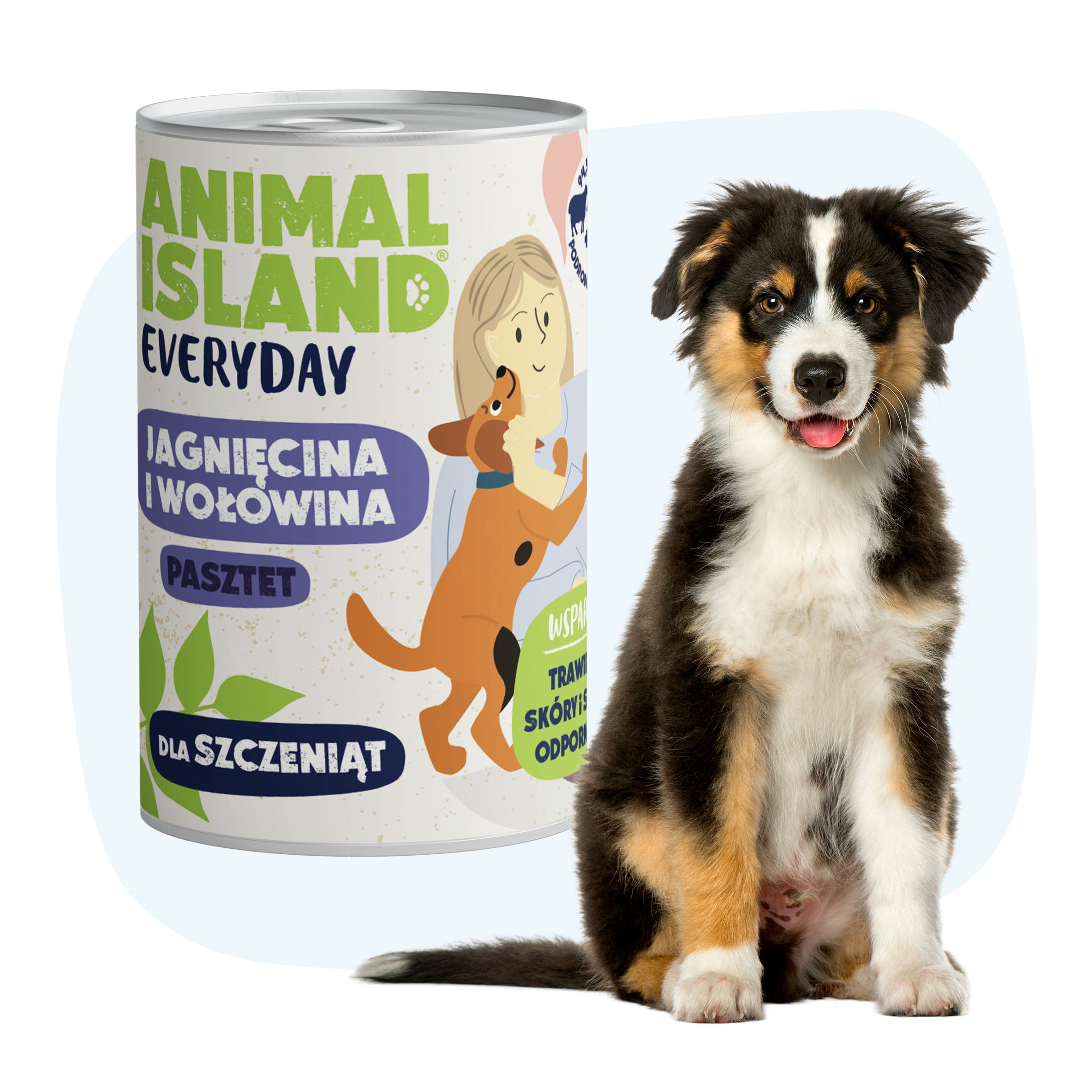 Karma dla Szczeniąt z wołowiny i jagnięciny 400g puszka Everyday