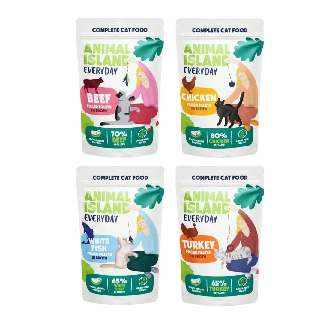 Wet cat food beef/chicken/turkey/white fish 40 x 85g 