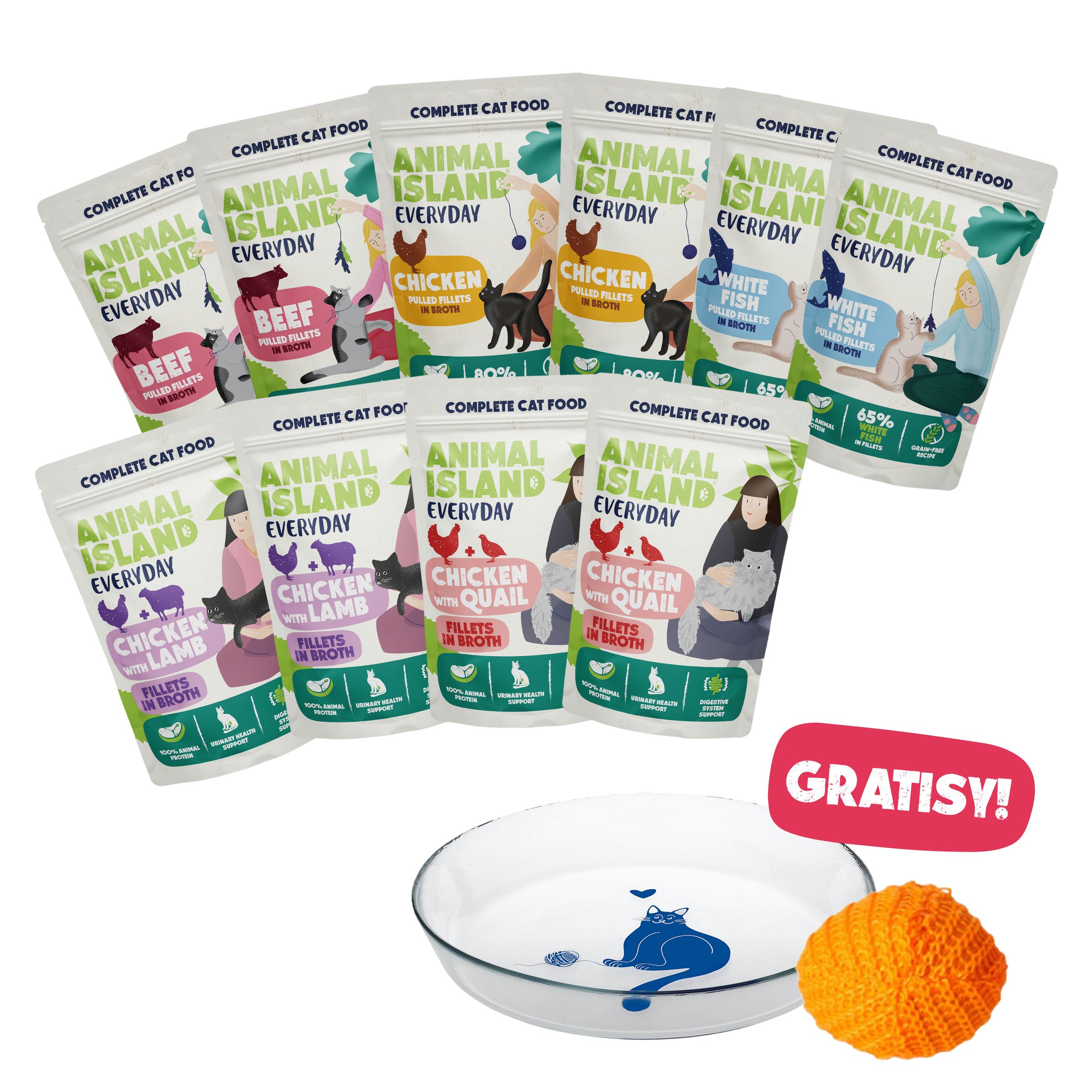 Mokra Karma dla kota 10x85 g – Mix Smaków + Gratisy