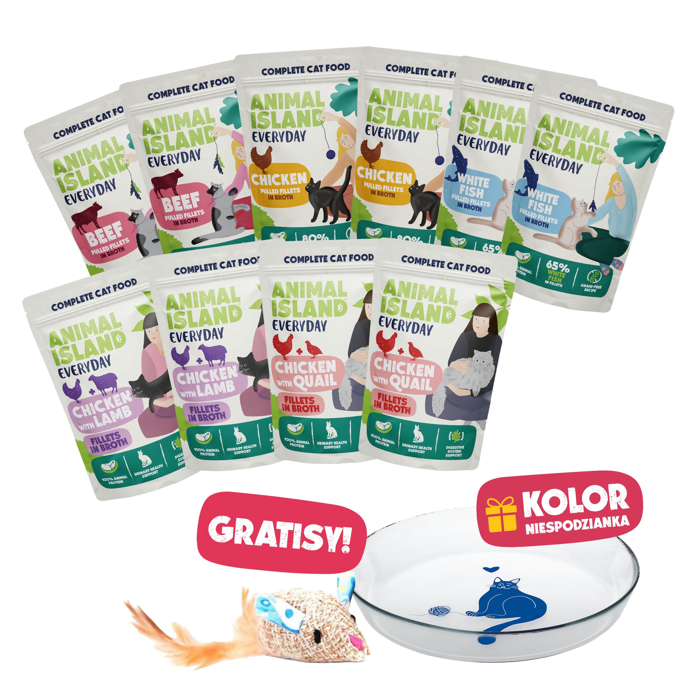 Mokra Karma dla kota 10x85 g – Mix Smaków + Gratisy