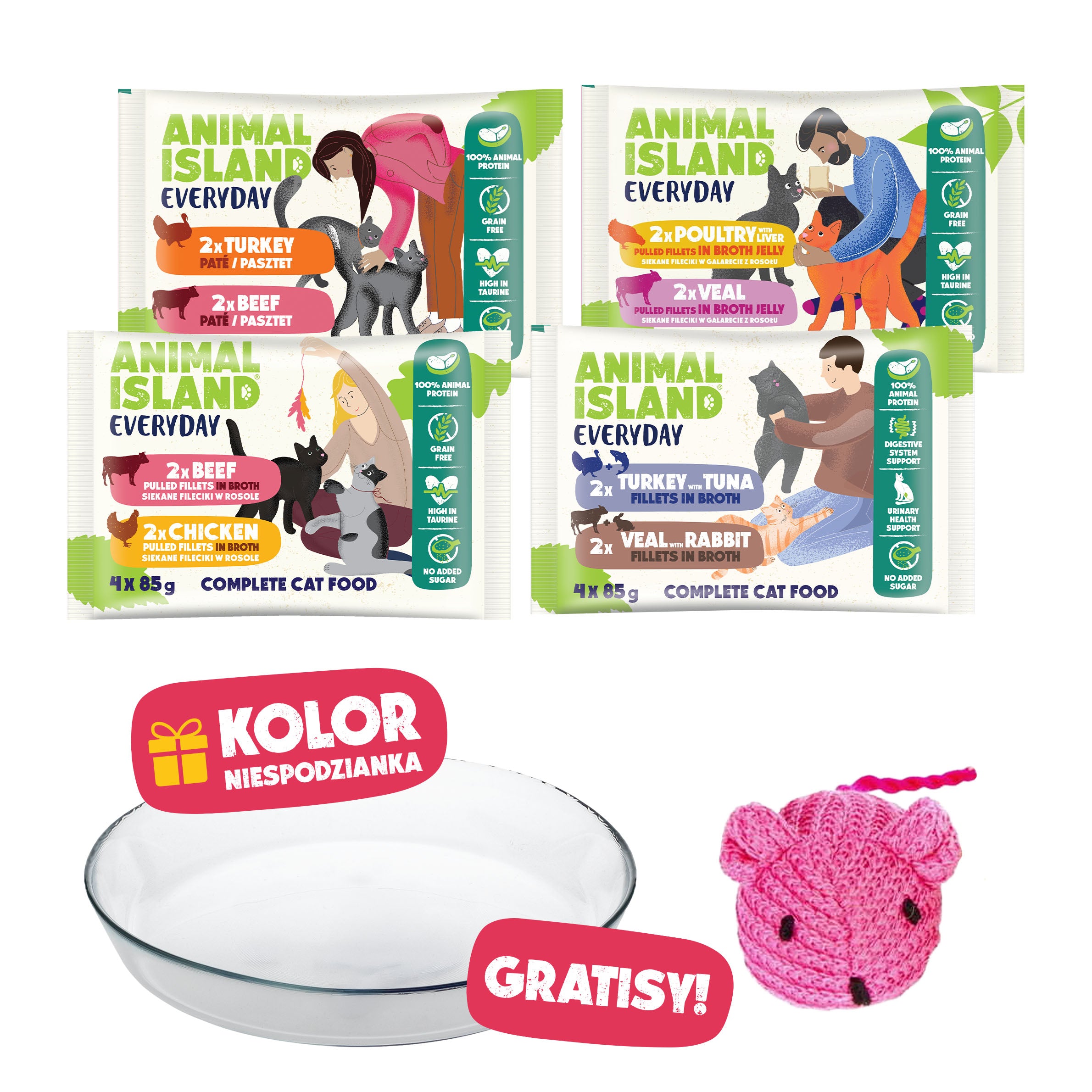 Mokra Karma dla Kota- 4x4Pack - Mix Smaków + Gratisy