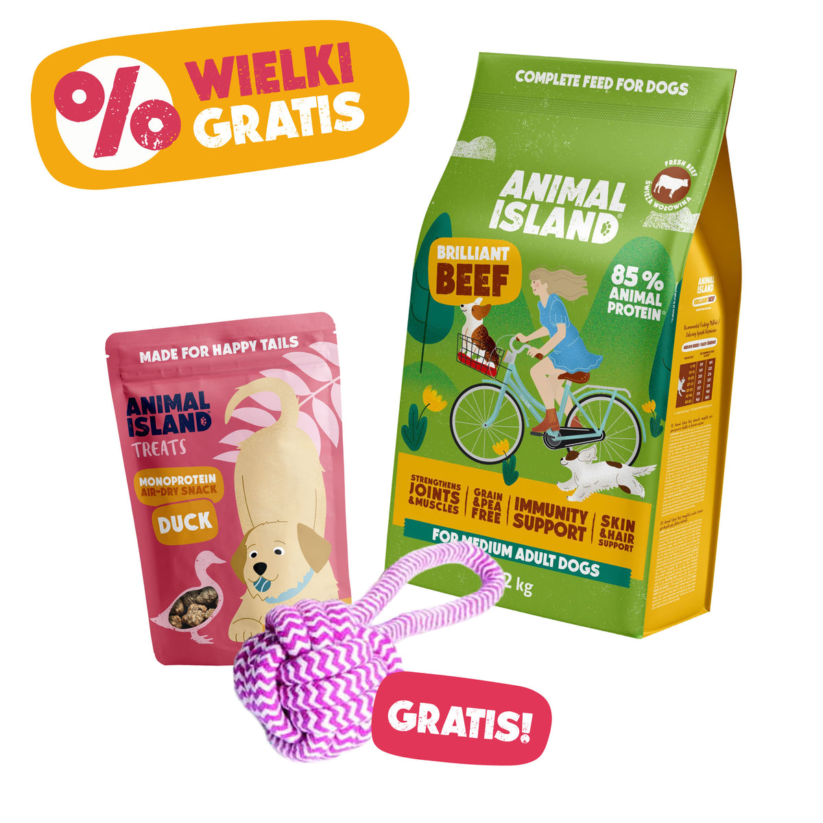 🐾 Zestaw Brilliant Beef | Bezzbożowa karma wołowa 12 kg + GRATIS!